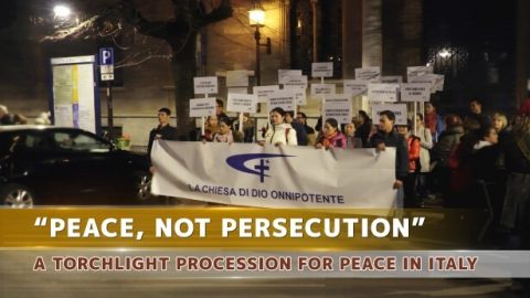 “Peace, Not Persecution”— A Torchlight Procession for Peace in Italy
